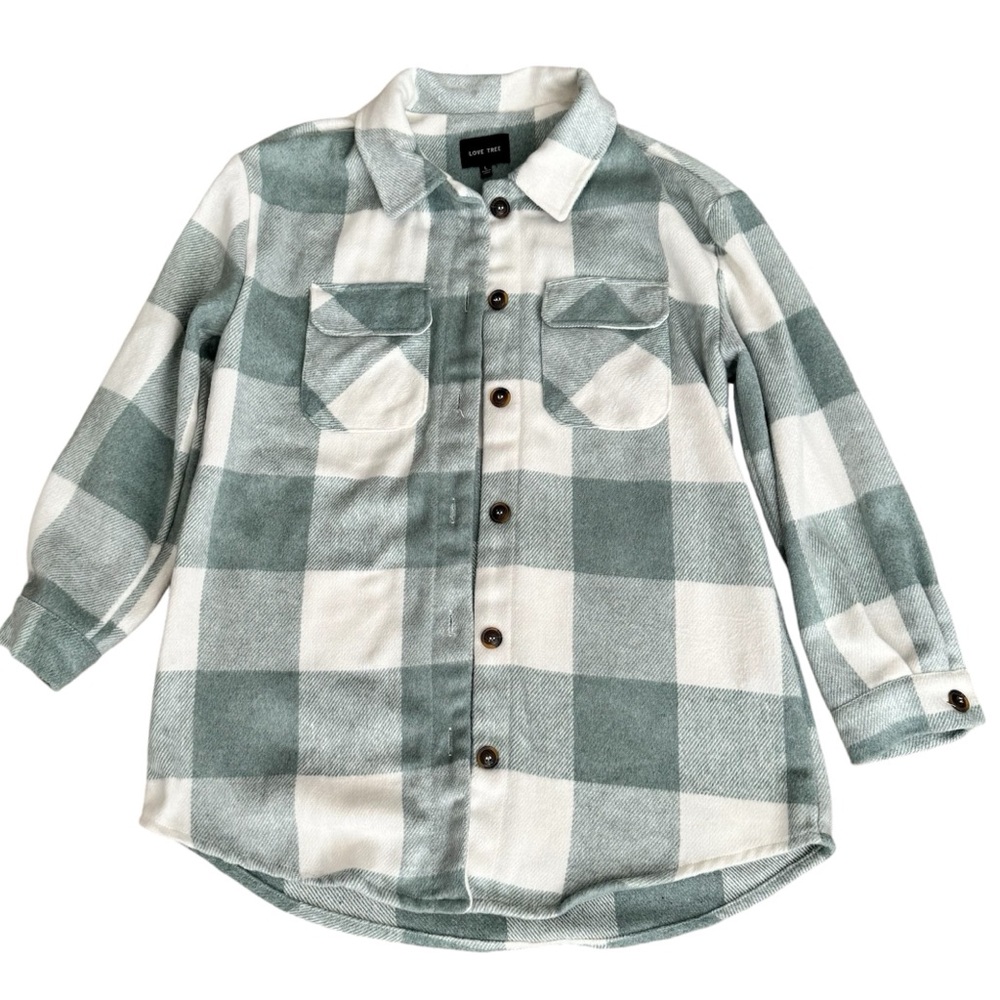 Love Tree Women’s Plaid Jacket, Sweater Jacket, Warm Fall Shacket, Large